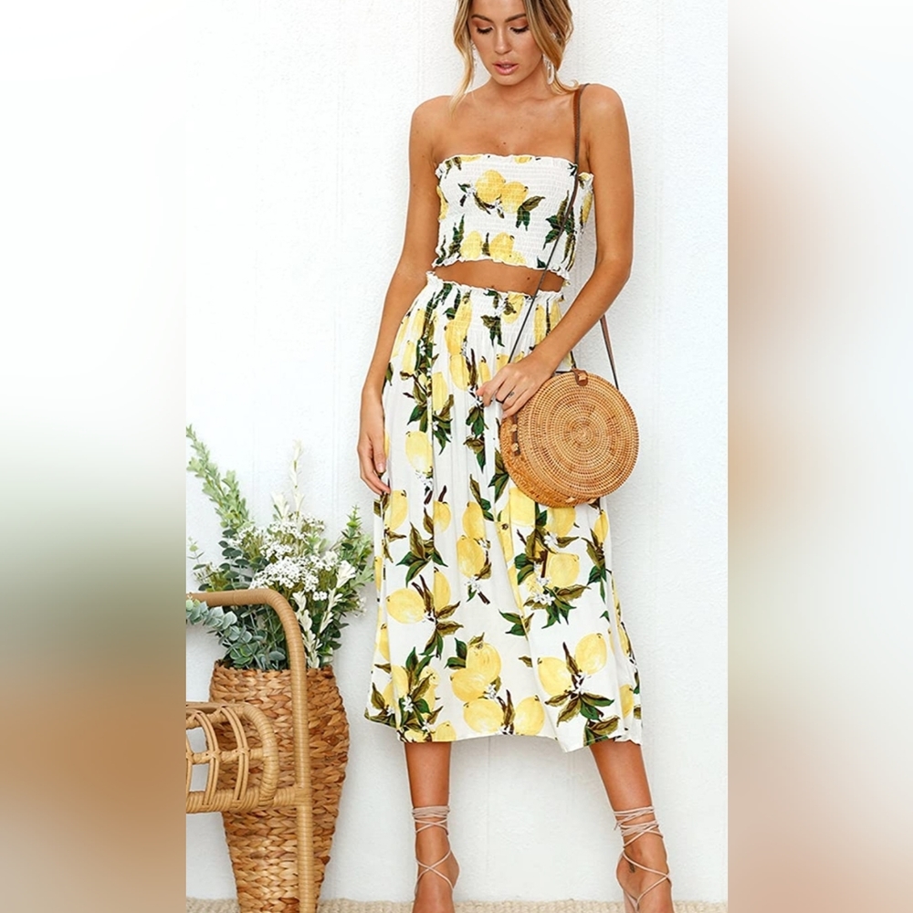 🍋Lemons skirt and top set🍋